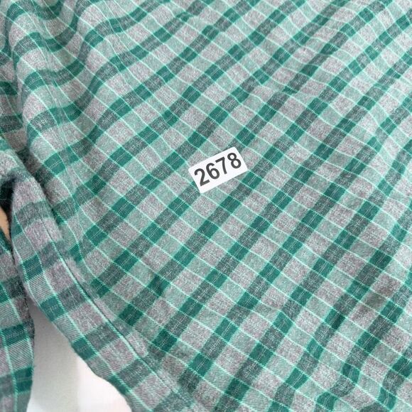 The Vermont Flannel Co Shirt Mens Small Green Plaid USA Pullover Quarter Button - Picture 9 of 9